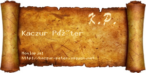 Kaczur Péter névjegykártya